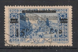 GRAND LIBAN - 1927 - N°YT. 95 - Beyrouth 15pi Sur 25pi Bleu - Oblitéré / Used - Gebruikt