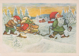BABBO NATALE Buon Anno Natale GNOME Vintage Cartolina CPSM #PBA953.A - Santa Claus