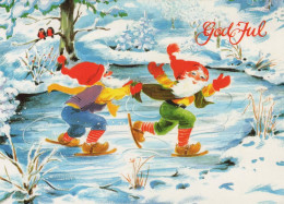 PÈRE NOËL Bonne Année Noël GNOME Vintage Carte Postale CPSM #PBA934.A - Santa Claus