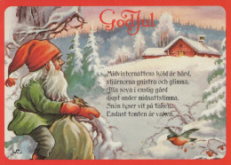 SANTA CLAUS Happy New Year Christmas GNOME Vintage Postcard CPSM #PBA726.A - Santa Claus