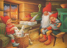 WEIHNACHTSMANN SANTA CLAUS Neujahr Weihnachten GNOME Vintage Ansichtskarte Postkarte CPSM #PBA690.A - Santa Claus