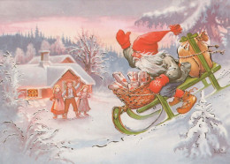 SANTA CLAUS Happy New Year Christmas GNOME Vintage Postcard CPSM #PBA686.A - Santa Claus