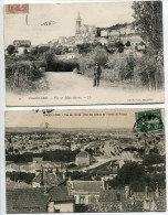 LOT 2 CPA Voyagé 1904 & 1911 * ANGOULÊME Vue Sur Saint Ausone & Vue Des Gares Prise Des Jardins De L'Hôtel De France - Angouleme
