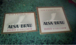 Schiltigheim Etiquettes De Bière D'Alsace De Luxe Alsa Brau  Lot De 2 Différentes Brasserie Gruber - Cerveza