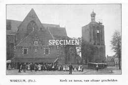 Prent - Kerk En Toren Van Elkaar Gescheiden - Workum  - 8.5x12.5 Cm - Workum
