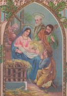 Vergine Maria Madonna Gesù Bambino Natale Religione Vintage Cartolina CPSM #PBP684.A - Vierge Marie & Madones