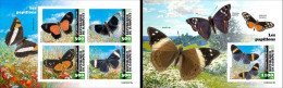Djibouti 2023, Animals, Butterflies, 4val In BF +BF IMPERFORATED - Djibouti (1977-...)