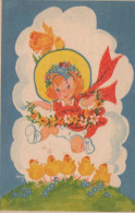 EASTER CHILDREN EGG Vintage Postcard CPA #PKE356.A - Pâques