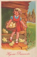 EASTER CHILDREN EGG Vintage Postcard CPA #PKE231.A - Pâques