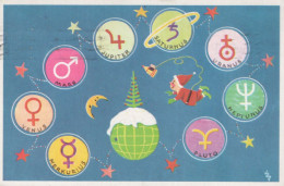 SANTA CLAUS Happy New Year Christmas GNOME Vintage Postcard CPA #PKE056.A - Santa Claus