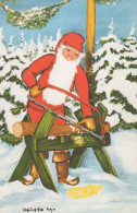 PÈRE NOËL Bonne Année Noël GNOME Vintage Carte Postale CPSMPF #PKD883.A - Santa Claus