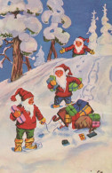 PÈRE NOËL Bonne Année Noël GNOME Vintage Carte Postale CPSMPF #PKD598.A - Santa Claus
