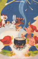 WEIHNACHTSMANN SANTA CLAUS Neujahr Weihnachten GNOME Vintage Ansichtskarte Postkarte CPSMPF #PKD579.A - Santa Claus