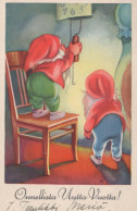 PAPÁ NOEL Feliz Año Navidad GNOMO Vintage Tarjeta Postal CPSMPF #PKD366.A - Santa Claus