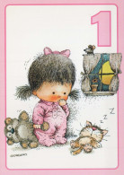 JOYEUX ANNIVERSAIRE 1 Ans FILLE ENFANTS Vintage Carte Postale CPSM Unposted #PBU115.A - Birthday