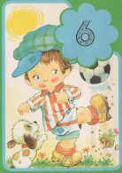 HAPPY BIRTHDAY 6 Year Old BOY Children Vintage Postcard CPSM Unposted #PBU072.A - Anniversaire