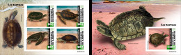 Djibouti 2023, Animals, Turtles, 4val In BF +BF IMPERFORATED - Gibuti (1977-...)