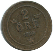 2 ORE 1883 SWEDEN Coin #AC994.2.U.A - Sweden