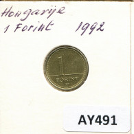 1 FORINT 1992 HUNGRÍA HUNGARY Moneda #AY491.E.A - Hungría