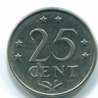 25 CENTS 1975 NETHERLANDS ANTILLES Nickel Colonial Coin #S11613.U.A - Niederländische Antillen