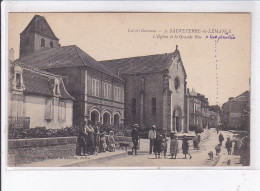 SAUVETERRE-la-LEMANCE: L'église Et La Grande Rue - Très Bon état - Autres & Non Classés