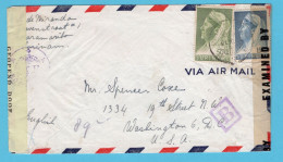 SURINAME Censuur Luchtpost Brief 1944 Paramaribo Naar Washington, USA - Surinam ... - 1975