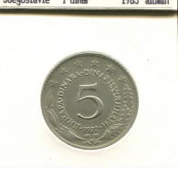 5 DINARA 1972 YUGOSLAVIA Moneda #AS599.E.A - Jugoslavia