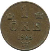 1 ORE 1905 SCHWEDEN SWEDEN Münze #AD355.2.D.A - Zweden