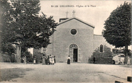 Collonges-au-Mont-D'Or Canton De Limonest L'Eglise Et La Place Rhône 69660 N°139 Dos Non Divisé Cpa Non Ecrite Au Dos - Other & Unclassified