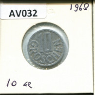 10 GROSCHEN 1968 ÖSTERREICH AUSTRIA Münze #AV032.D.A - Oesterreich