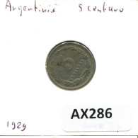 5 CENTAVOS 1929 ARGENTINA Coin #AX286.U.A - Argentinië