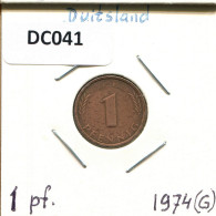 1 PFENNIG 1974 G BRD DEUTSCHLAND Münze GERMANY #DC041.D.A - 1 Pfennig
