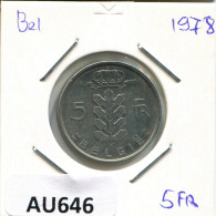 5 FRANCS 1978 DUTCH Text BÉLGICA BELGIUM Moneda #AU646.E.A - 5 Francs