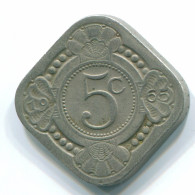 5 CENTS 1965 NIEDERLÄNDISCHE ANTILLEN Nickel Koloniale Münze #S12436.D.A - Netherlands Antilles