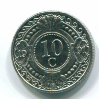 10 CENTS 1991 NETHERLANDS ANTILLES Nickel Colonial Coin #S11324.U.A - Antillas Neerlandesas