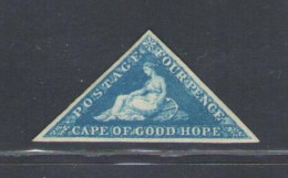 1855-63 Cape Of Good Hope, Stanley Gibbons N. 6, 4d. Deep Blue White Paper MH* - Altri & Non Classificati