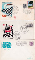 1970-71-72 BUSTE CON ANNULLI SPECIALI Figurati TARGHE FLORIO  54a - 55a - 56a - Automobile