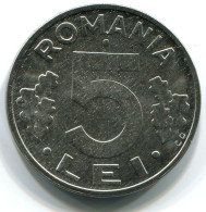 5 LEI 1992 RUMÄNIEN ROMANIA UNC Eagle Coat Of Arms V.G Mark Münze #W11316.D.A - Roemenië