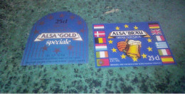 Schiltigheim Anciennes Etiquettes De Bière D'Alsace  Lot De 2 Différentes Brasserie Fischer  Alsa'brau & Alsa'gold - Cerveza