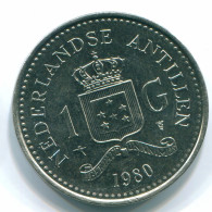 1 GULDEN 1980 ANTILLES NÉERLANDAISES Nickel Colonial Pièce #S12045.F.A - Nederlandse Antillen