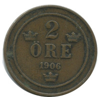 2 ORE 1906 SWEDEN Coin #AC985.2.U.A - Schweden