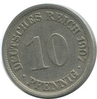10 PFENNIG 1907 F DEUTSCHLAND Münze GERMANY #AE505.D.A - 10 Pfennig
