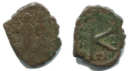 FLAVIUS JUSTINUS II 1/2 FOLLIS Antiguo BYZANTINE Moneda 4.8g/23mm #AB386.9.E.A - Byzantine