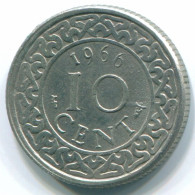 10 CENTS 1966 SURINAME NEERLANDÉS NETHERLANDS Nickel Colonial Moneda #S13261.E.A - Suriname 1975 - ...