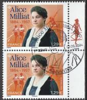 2024 - Y/T 5xxx - OBL 1er JOUR - "JALICE MILLIAT 1884 - 1957" - BLOC 2 ISSU FEUILLET - Oblitérés