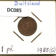 1 PFENNIG 1985 G WEST & UNIFIED GERMANY Coin #DC085.U.A - 1 Pfennig
