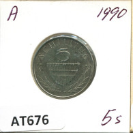 5 SCHILLING 1990 AUSTRIA Moneda #AT676.E.A - Oostenrijk