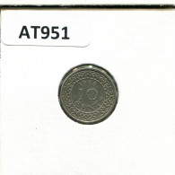 10 CENTS 1966 SURINAME Coin #AT951.U.A - Suriname 1975 - ...