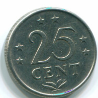 25 CENTS 1971 ANTILLES NÉERLANDAISES Nickel Colonial Pièce #S11481.F.A - Antilles Néerlandaises