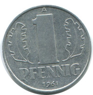 1 PFENNIG 1961 A DDR EAST GERMANY Coin #AE041.U.A - 1 Pfennig